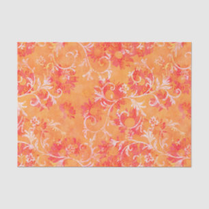 Orange Damast-Muster Seidenpapier