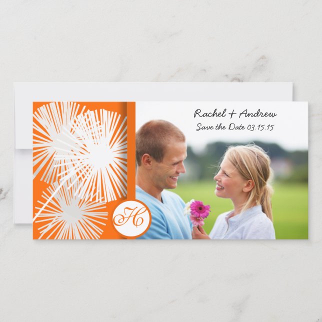 Orange Dandelion Save the Date (Vorderseite)