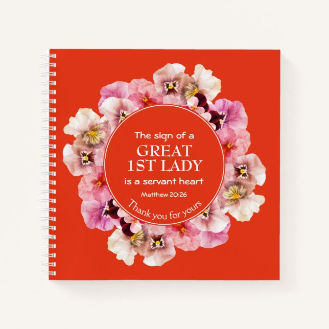 Orange Danke Pastor 1. Lady Notizbuch (Vorderseite)