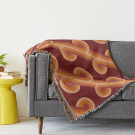 Orange Dark Maroon Red Retro Circles Art Pattern Decke
