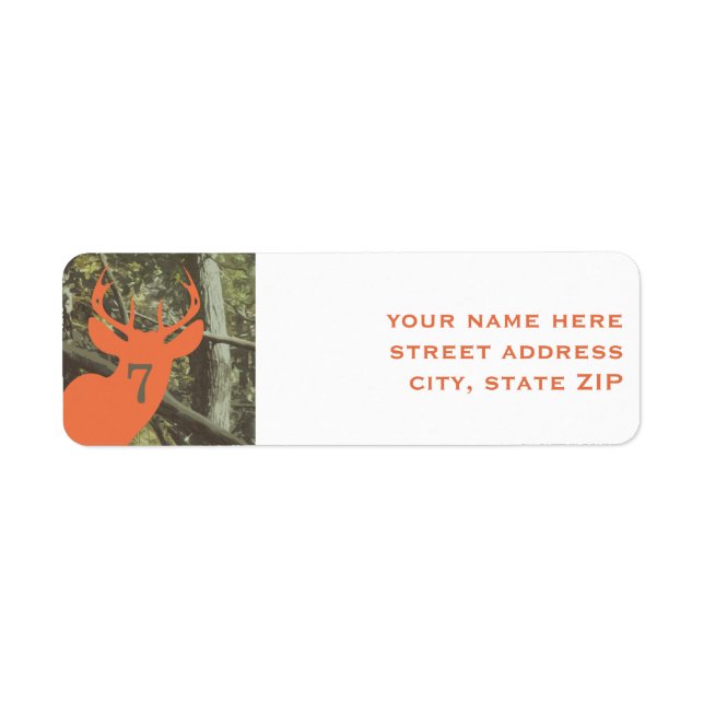 Orange Deer Junting Birthday Party Address Labels (Vorne)