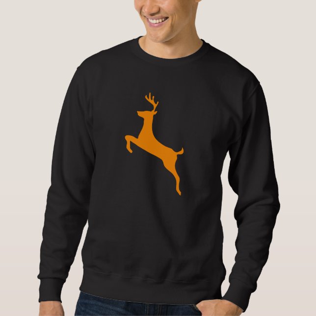 Orange Deer Silhouette Sweatshirt (Vorderseite)