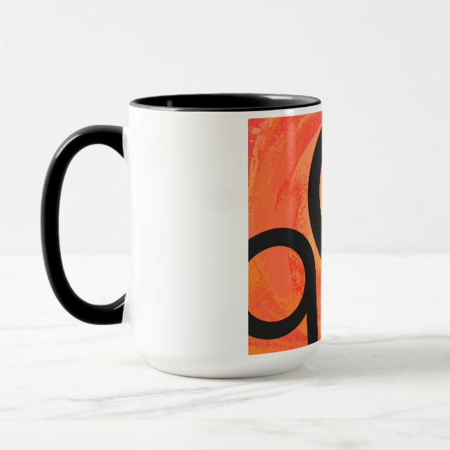 Orange Dekade 90. Geburtstag Tasse (Links)