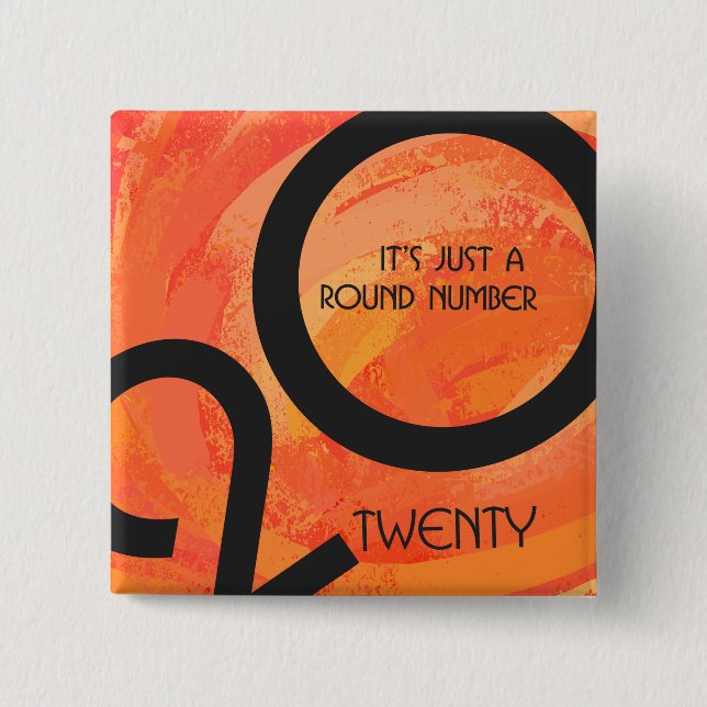 Orange Dekade Geburtstag Button (Vorderseite)