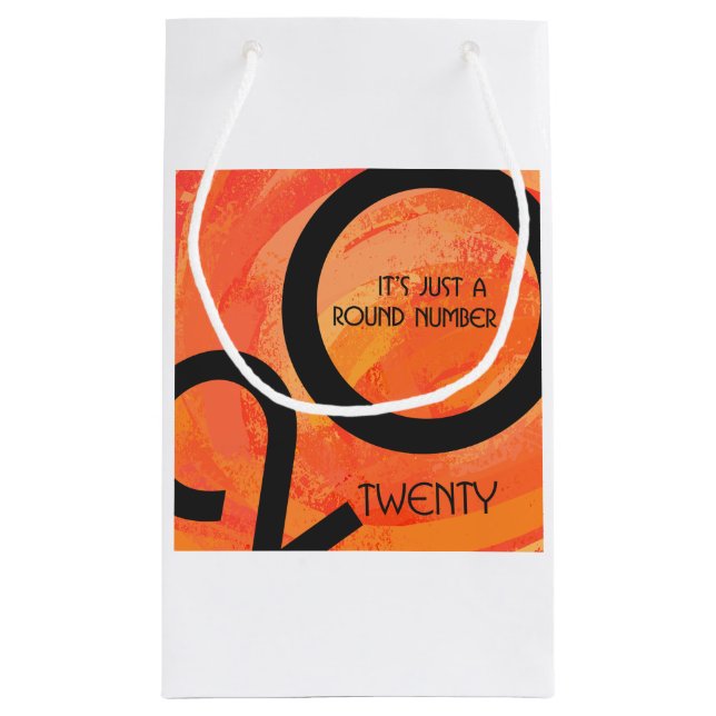 Orange Dekade Geburtstag Kleine Geschenktüte (Rückseite)