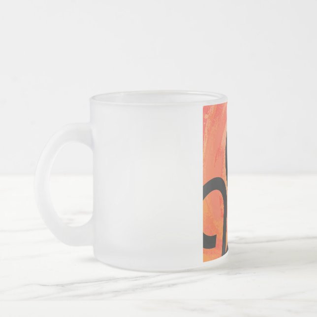 Orange Dekade Geburtstag Mattglastasse (Links)