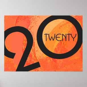 Orange Dekade Geburtstag Poster