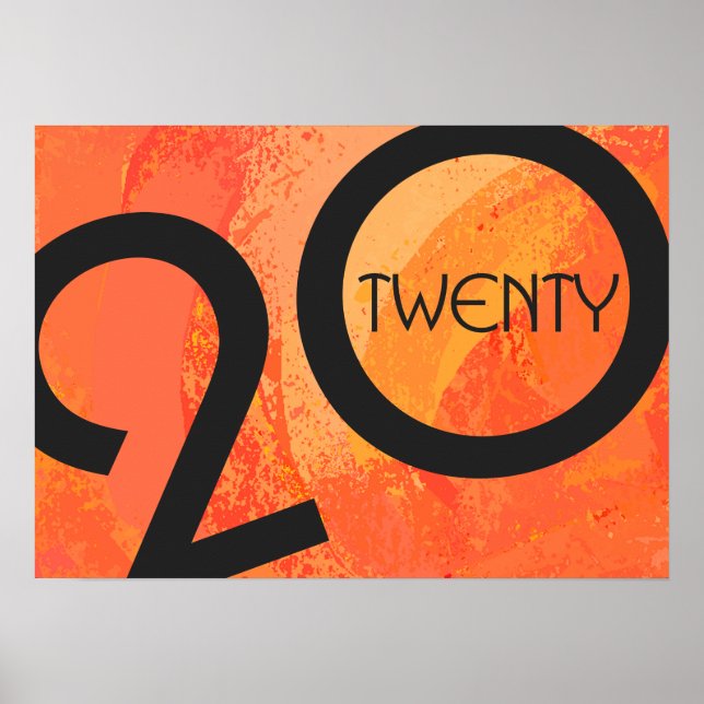 Orange Dekade Geburtstag Poster (Vorne)