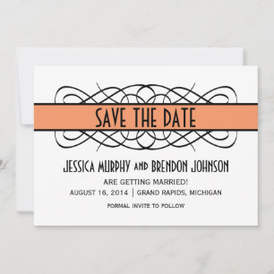 Orange Deko Blühte Save the Date einladen Einladung