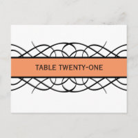 Orange Deko Blühte Tischnummer Postkarte