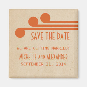 Orange Deko Chic Save the Date Magnet