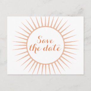 Orange Deko Retro Save the Date Postkarte