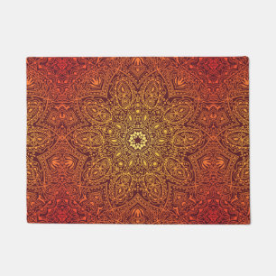 Orange dekoratives Spitze-Muster Fußmatte