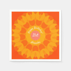 Orange Delight Kaleidoscope Napkins Serviette