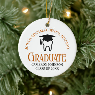 Orange Dental School Custom Abschluss Christmas Keramik Ornament