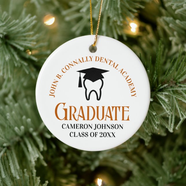 Orange Dental School Custom Abschluss Christmas Keramik Ornament (Baum)