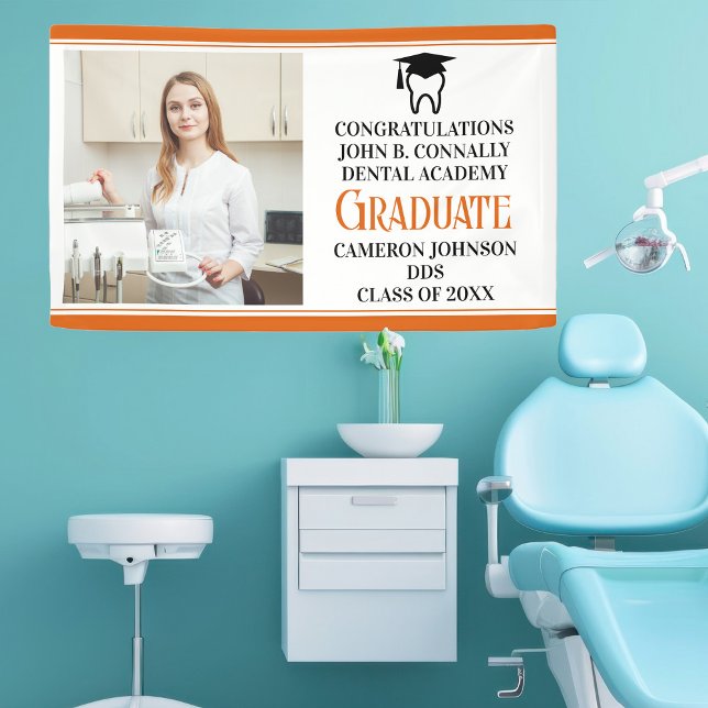 Orange Dental School Graduation Party Foto Banner (Von Creator hochgeladen)