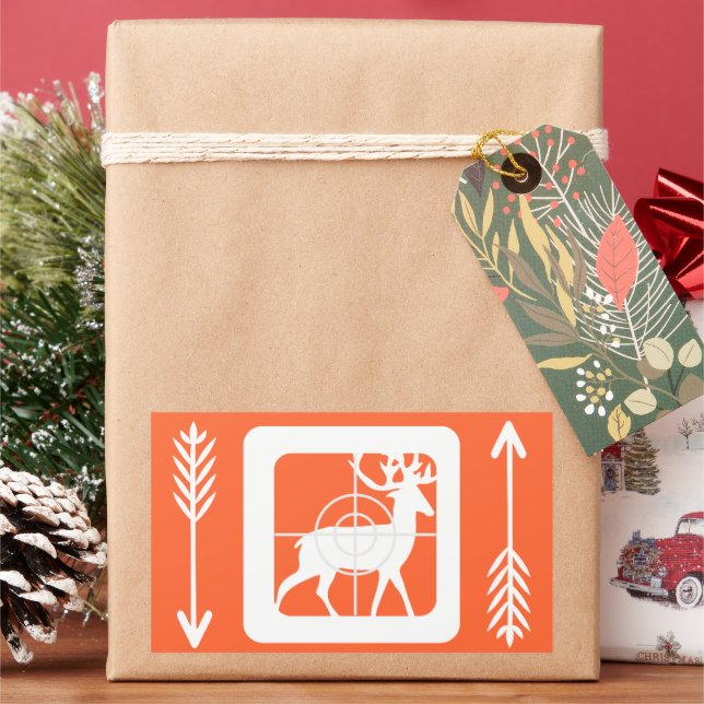 Orange der Hirschfabrik Jäger Rechteckiger Aufkleber (Feiertag)