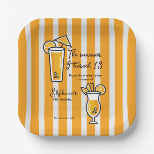 Orange Der Sommer, in dem ich 13 wurde Mocktail Ge Pappteller