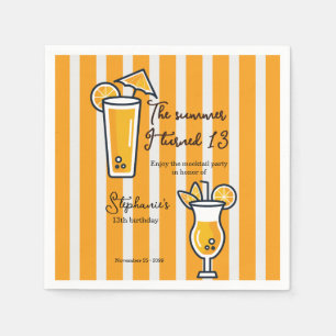 Orange Der Sommer, in dem ich 13 wurde Mocktail Ge Serviette