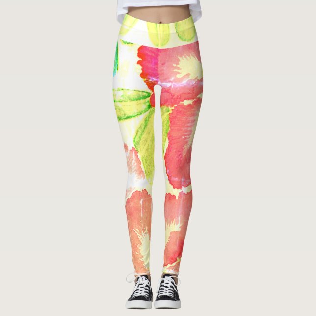 Orange Desert Rose Leggings (Vorderseite)