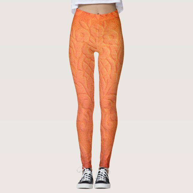 Orange Design Leggings (Vorderseite)