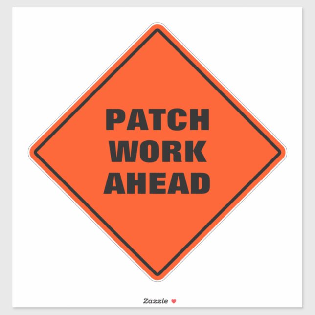 Orange Diamant Road Signage Patch läuft lustig Aufkleber (Blatt)