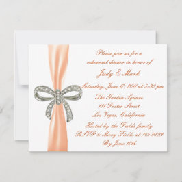 Orange Diamond Bow Hochzeitsessen Probe Einladung