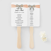 Orange Diamond Bow Wedding Program