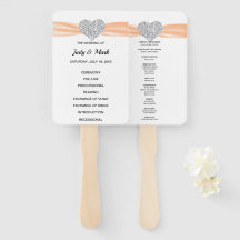 Orange Diamond Heart Wedding Program