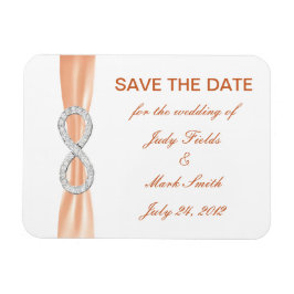 Orange Diamond Infinity speichert das Date Magnet