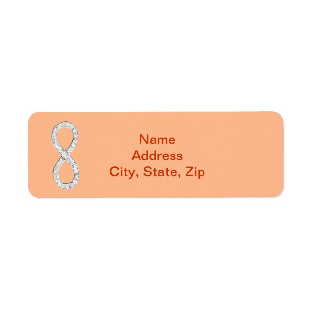 Orange Diamond Infinity Wedding Address Labels (Vorne)