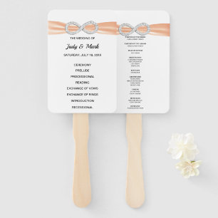 Orange Diamond Infinity Wedding Program Fans Fächer
