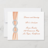 Orange Diamond Infinity Wedding Reception Card