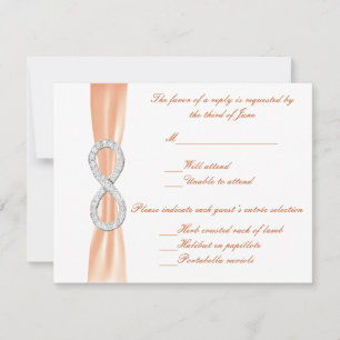 Orange Diamond Infinity Wedding Response Card RSVP Karte