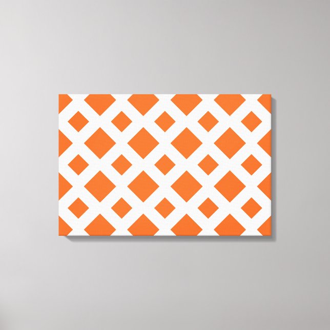 Orange Diamonds on White Leinwanddruck (Vorderseite)