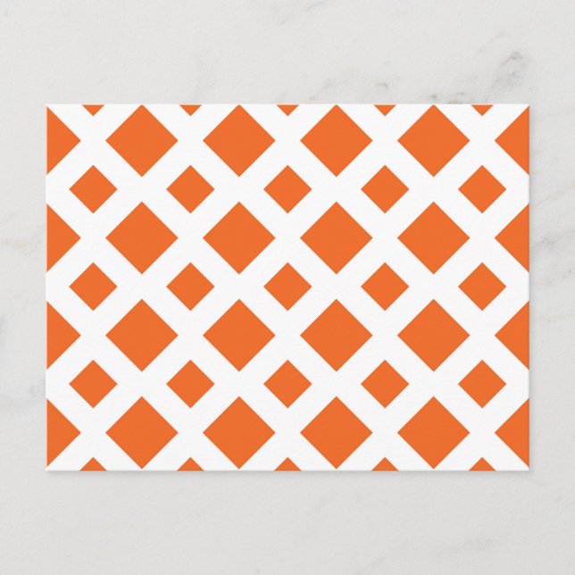 Orange Diamonds on White Postkarte (Vorderseite)