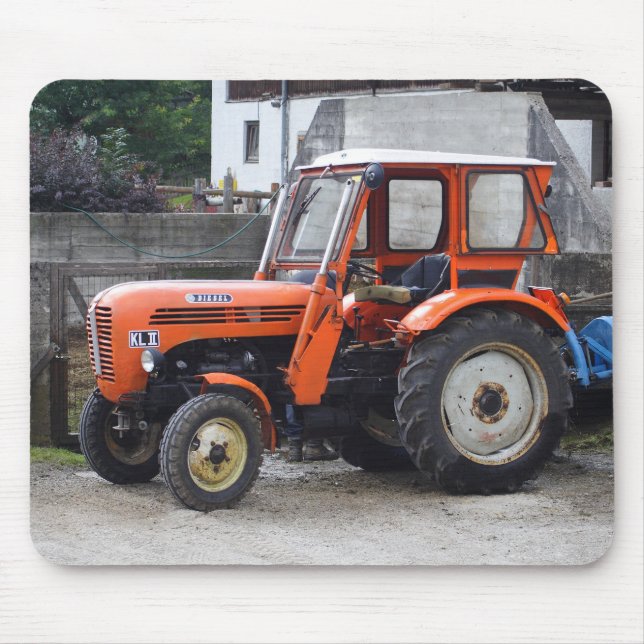 Orange Diesel Tractor Steyr KL II Mousepad (Vorne)