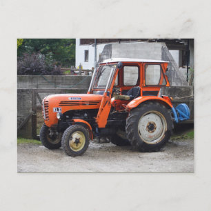 Orange Diesel Tractor Steyr KL II Postkarte