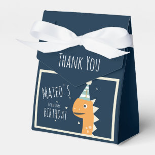 Orange Dinosaur Geburtstags-Dankeschön-Party  Geschenkschachtel