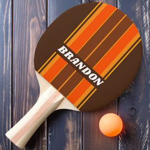 Orange Dirt Board Streifen mit Namen Tischtennis Schläger
