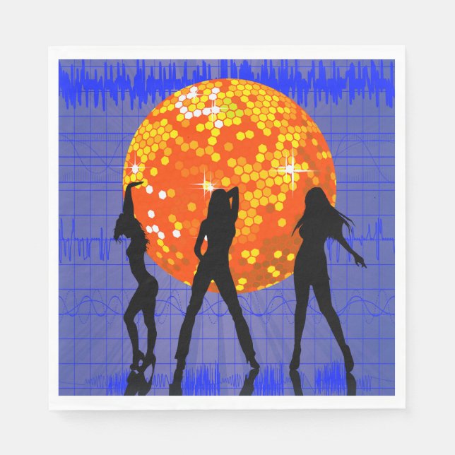 Orange Disco Ball Serviette (Vorderseite)