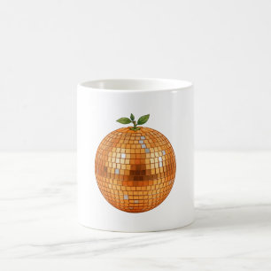 Orange Disco-Kugel Kaffeetasse