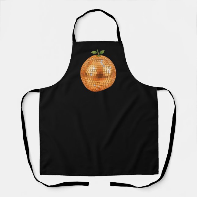 Orange Disco-Kugel Schürze (Vorderseite)