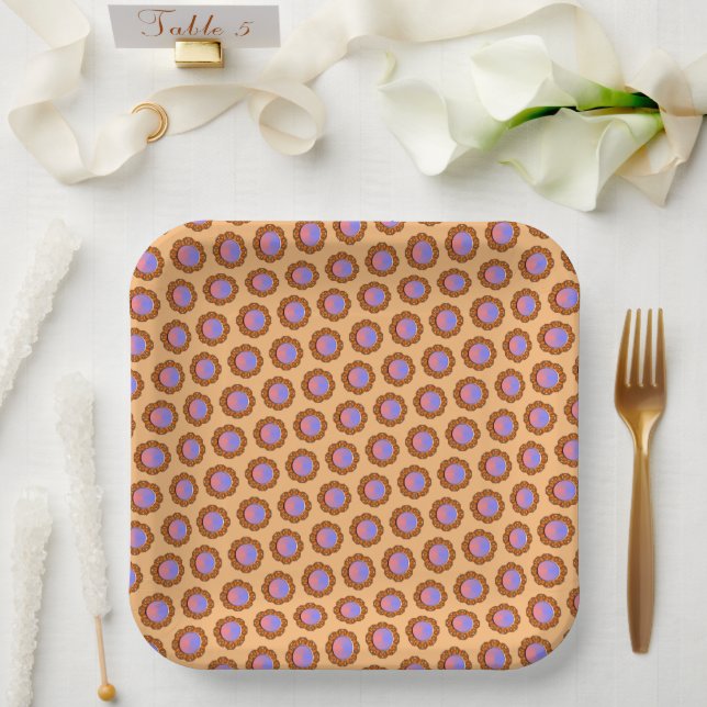 Orange Disk Ribbon von Kenneth Yoncich Pappteller (Hochzeit)