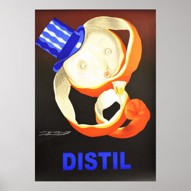 ORANGE DISTIL Liquor Advertising Mauzan Art Deco Poster (Vorne)