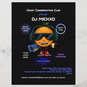 Orange DJ-Musik- und Tanzgig-Flyer Flyer