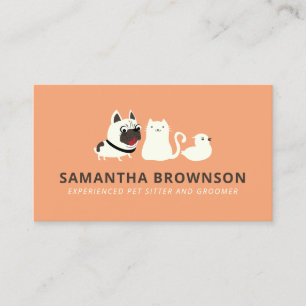 Orange Dog Bird Pet Sitter Visitenkarte
