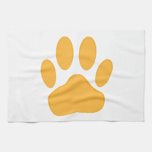 Orange Dog Pawprint Handtuch