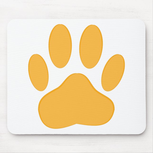 Orange Dog Pawprint Mousepad (Vorne)